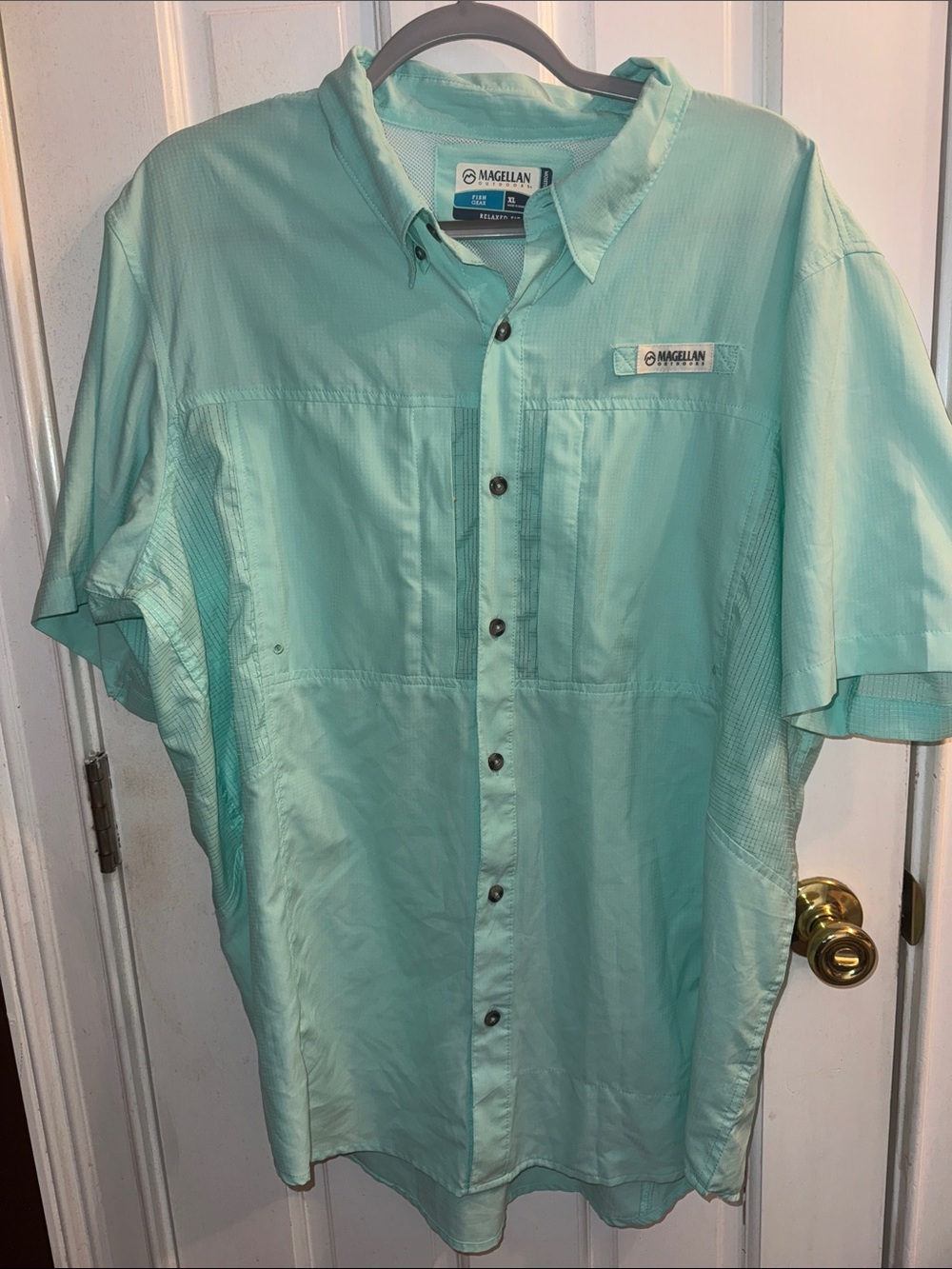 Magellan Outdoors Men’s Short-Sleeve Button-Up Shirt - Mint Green
